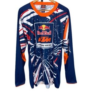 Red Bull KTM Factory Racing Motocross Jersey Blue Long Sleeve Off-Road MTB
